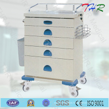 Thr-Zy105 Medical Colored Steel Plate Drawer Trolley